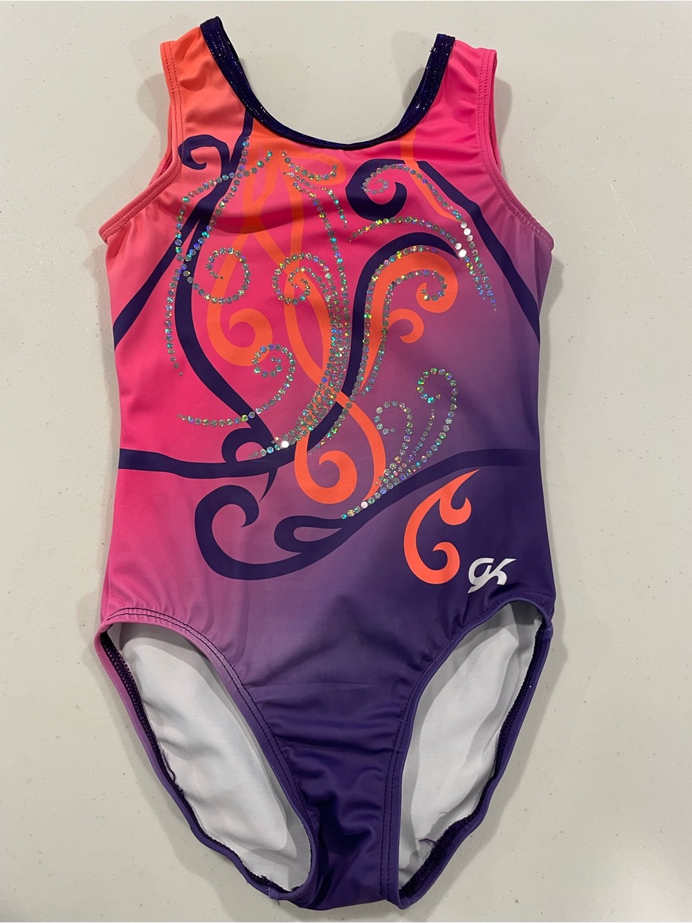 GK CM Pink and Purple Swirl Leotard